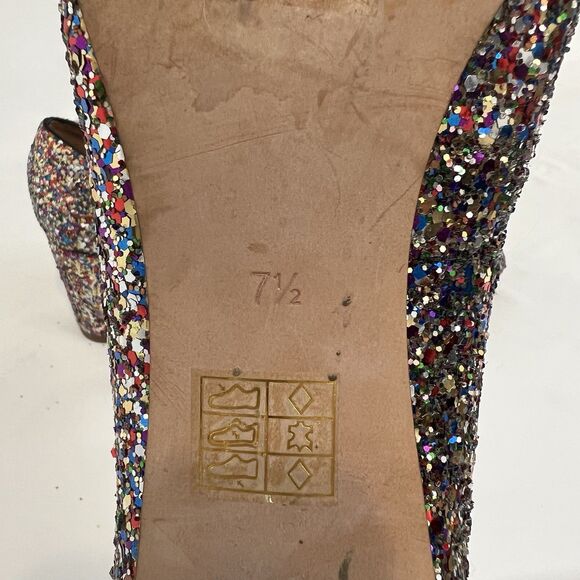Madewell Size 7.5 The Zelda Mary Jane Block Heel in Glitter Party Cocktail - Picture 9 of 9